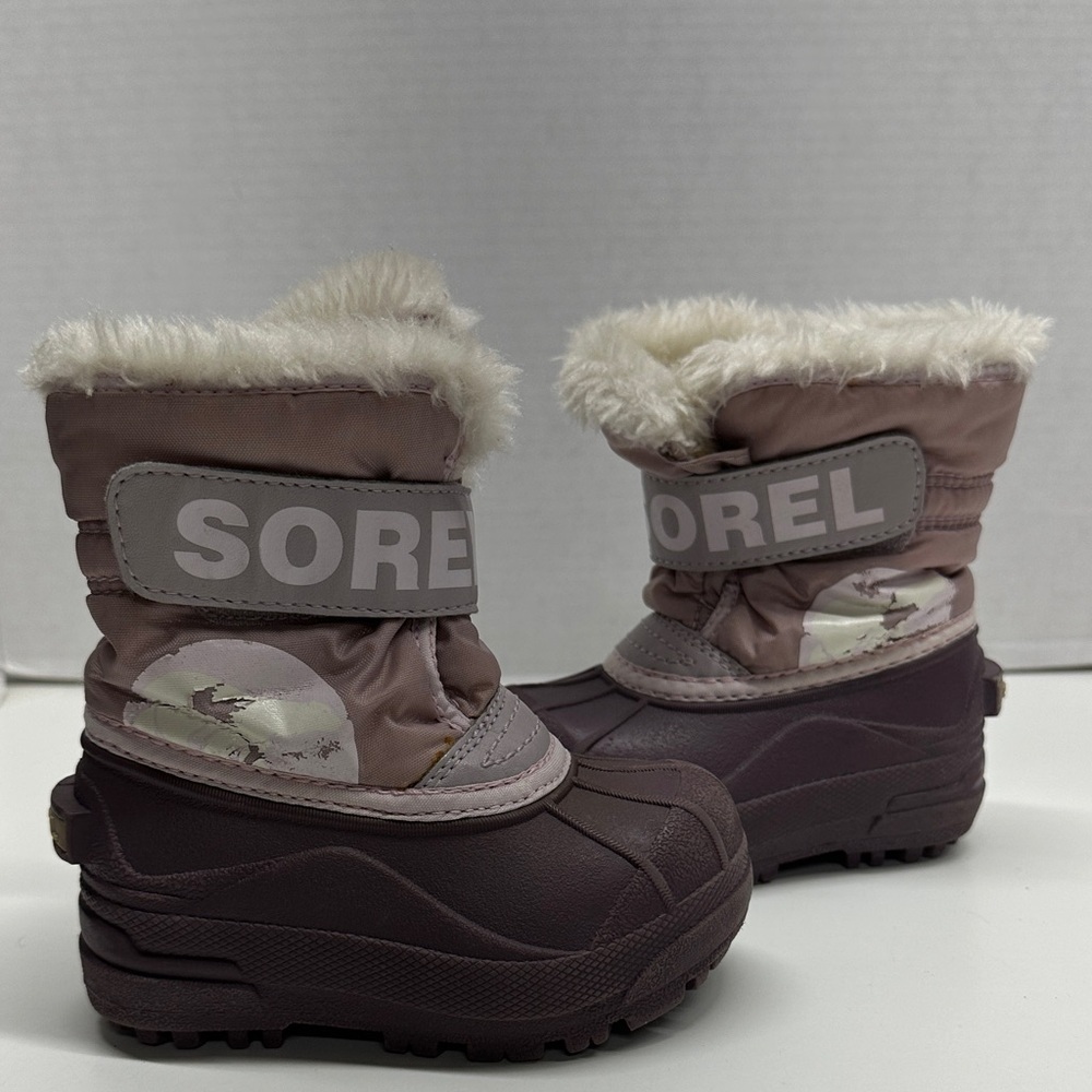 Sorel Snow Commander Winter Snow Boots Purple White Little Kids Girls Size 7